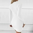 thumbnail image 5 of Wancir Women's 2024 Ribbed Long Sleeve Sweater Dress High Neck Slim Fit Knitted Midi Dress, 5 of 9