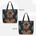 thumbnail image 2 of Disketp Tree Meditating Golden Retriever Bolsa Tote de Lona para Mujer, Bolso de Hombro y Cruzado con Cierre de Cremallera, 2 of 7