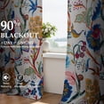 thumbnail image 2 of Jainmy Boho Floral Patterned Curtains for Living Room Bedroom Thermal Insulated Room Darkening Window Treatments,Green,52Wx84L,2 Panels, 2 of 10