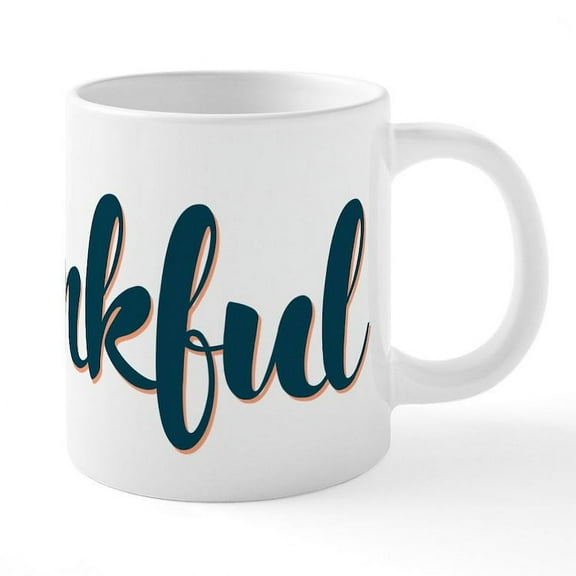 CafePress - Thankful - 20 Oz White Ceramic Mega Mug