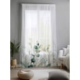 thumbnail image 2 of Sheer Curtains 108 Inches Long, Eucalyptus Leaves Semi Sheer Curtains Light Filtering Window Treatment, Watercolor Sage Green Gold Branches Privacy Voile Drapes for Living Room Bedroom 52x108 Inch, 2 of 7