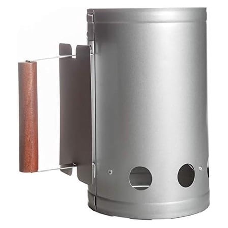 Charcoal Chimney Starter - Lightweight Aluminum Design with Wooden Handle - Fast & Safe Charcoal Lighting for BBQ, Grilling & Camping