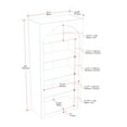 thumbnail image 3 of CorLiving Caldwell Engineered Wood Arched Top Adult Bookcase with 5 Shelves, 3 of 9