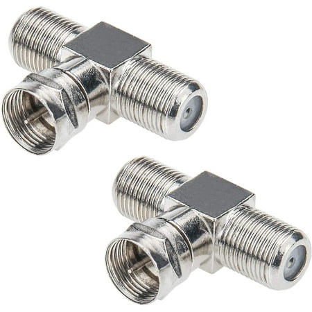 Gisneze Male RG6 to 2F Female Cable Splitter 2 Pack