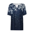 thumbnail image 6 of Babysbule Floral Print Short Sleeve O-Neck T-Shirts & Blouse (Women's), 6 of 7