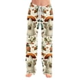 thumbnail image 3 of Fabrcox Halloween Women Pajama Pants Ghost Pumpkin Spider Web Sleep Pants for Women Fall Winter Festival Comfy Womans Lounge Pants Khaki XXXL, 3 of 6