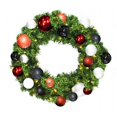 thumbnail image 1 of Couronne de Séquoia Blanc Chaud Pré-Éclairé Décorée de la Collection d'Ornements Modernes, 1 of 1