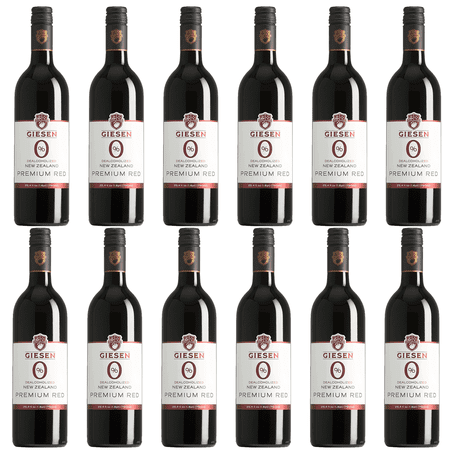 Giesen Non-Alcoholic Premium Merlot Cabernet Franc Red Blend - Premium Dealcoholized Red Wine from New Zealand | 12 PACK