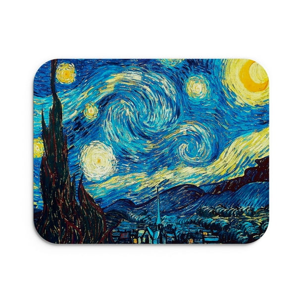 Mouse Pad de 22 * 18cm, Color Noche Estrellada Mouse Mat de Antideslizante Natural en Neopreno, Alfombrilla de Mouse para Juego Color Duradero de Textura