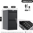 thumbnail image 2 of Ourlova 2 Drawer File Cabinet with Lock Black Metal File Cabinet, 2 of 6
