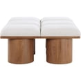thumbnail image 4 of Meridian Furniture Pavilion Cream Boucle Fabric Bench, 4 of 9