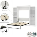 Bowery Hill Space-Saving Queen Wall Bed with Adjustable Storage Units ...