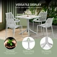 thumbnail image 5 of WestinTrends Playa 31.5" Square Plastic Outdoor Patio Dining Table for 4, Gray, 5 of 6