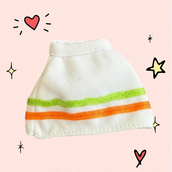 Doll Clothes Mary-Kate Ashley School Style White Orange & Green Skirt