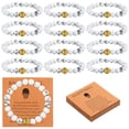 thumbnail image 1 of Juego de pulseras de baloncesto Ecation con cuentas de piedra de hoja de 18 cm, 1 of 7