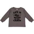 thumbnail image 3 of Inktastic Life is Better at the Cabin with Trees and Moon Boys or Girls Long Sleeve Toddler T-Shirt, 3 of 5