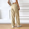 thumbnail image 5 of Womens Elastic Waist Wide Leg Casual Work Pants with Pockets, 5 of 5