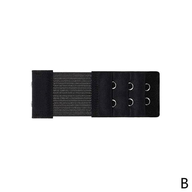 Elastic Bra Extender with 2 Hooks Clip-On Strap, Soft, Steel Material, White or Black-b-