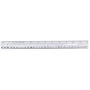 Plastic Ruler, Double Bevel, 12", Clear | Bundle of 10 Each