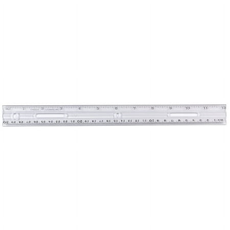 Plastic Ruler, Double Bevel, 12", Clear | Bundle of 10 Each