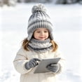 thumbnail image 6 of Toddler Hats, Gloves and Scarves Sets Winter Warm Knit Thick Thermal Stretchy Ski Head Hat Scarf Gloves Set, 6 of 8