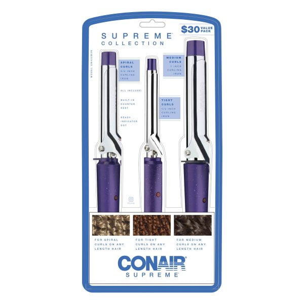 Combo Tenazas Conair Para Cabello Medidas Diferentes 1/2, 3/4, 1 Pulgadas Conair CB433W2N