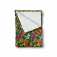 thumbnail image 2 of Orchids Soft Flannel Fleece Throw Blanket, Palm Tree Jungle Leaves Pastel Exotic Charms Forest Foliage Beauty Flora Motif, Cozy Plush for Indoor and Outdoor Use, 60" x 80", Multicolor, by Ambesonne, 2 of 6