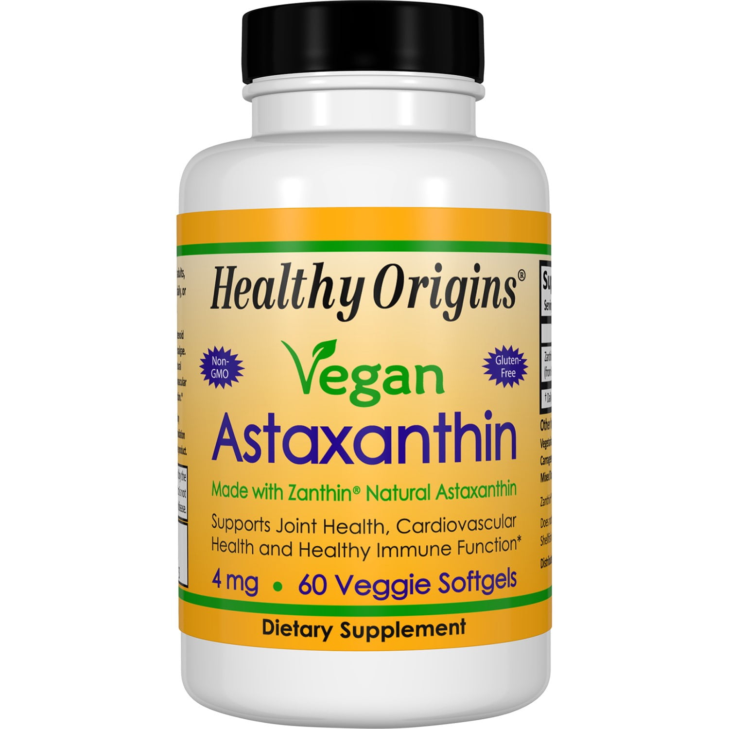 Healthy Origins Astaxanthin Natural 4 mg 60 Vegetarian Capsules