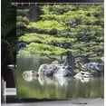 thumbnail image 4 of Ambesonne Nautical Shower Curtain, Pine Tree in Lake, 69"Wx84"L, Green, 4 of 5