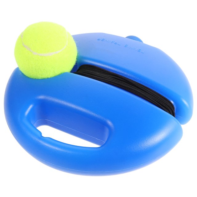 Minkissy 1Set Blue Square Tennis Trainer Portable Tennis Training Aid Non Slip Rubber Base