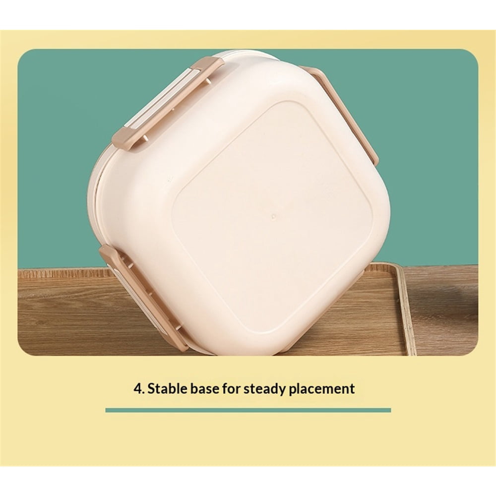 Bento Box, 1300ml Leakproof Lunch Box, Easy To Open And Close, Food Storage Container For Outings, Picnics, And Travels (3 Compartments)