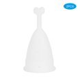 thumbnail image 2 of 2Pcs Silicone Menstrual Cup Women Female Feminine Hygiene Cup Menstruation SuppliesHeart Shaped White S, 2 of 5