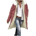 thumbnail image 3 of Winter Jacket Coats for Women Long Winter Coat Puffer Jacket with Detachable Hood and Pockets Fleece Lined Long Fluffy Parka Warm Outwear for Fall and Winter Pink S, 3 of 10