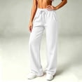 thumbnail image 2 of Bxsruta Women Track Pants Drawstring Elastic Waist Wide Leg Lounge Running Training Trousers, 2 of 8