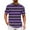 Purple, variant on Big and Tall Shirts for Men European Color Blocked Striped Navy Sailor Striped Men Casual Loose Comfortable Trendy Summer Beach Round Neck Short Sleeved T Shirt Mens V Neck T Shirts Thick Pack 2XL