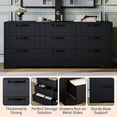thumbnail image 2 of Gran capacidad y diseño moderno – Mueble de TV para 32-85" – 9 cajones – Altura ajustable – Consola de entretenimiento de madera para sala, dormitorio o apartamento, color negro, 2 of 8