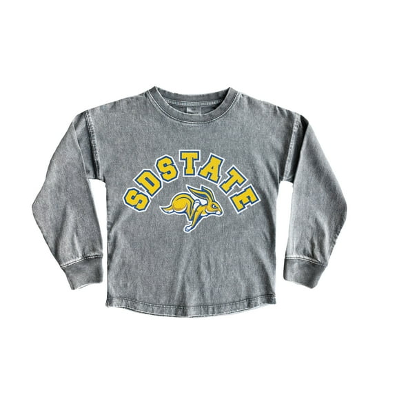 Youth Gameday Couture Gray South Dakota State Jackrabbits Faded Wash Pullover Top