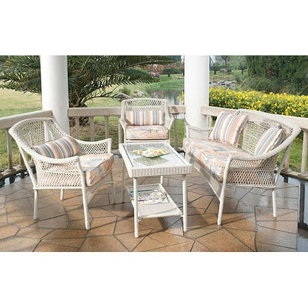 Hometrends Carmody Lane 4-Piece All Weather Wicker Conversation Set