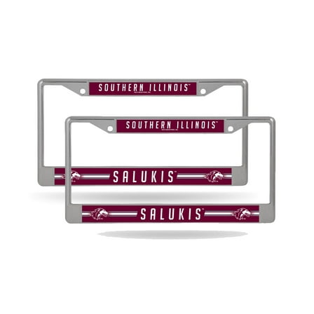 Southern Illinois Salukis (Set of 2) Chrome Metal License Plate Frames