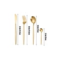 thumbnail image 3 of Juego de Cubiertos de Acero Inoxidable 4 Piezas – Set de Cuchillo, Tenedor, Cuchara, Cubiertos, Dorado o Plateado, Utensilios Ergonómicos para Cena de Bistec Occidental para Hogar, Hotel, Restaurante, 3 of 6