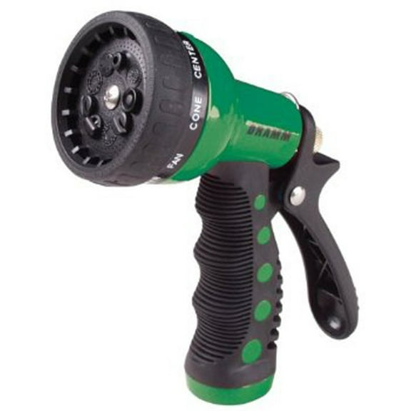Dramm Heavy-Duty Metal 9-Pattern Nozzle, Green 60-12704