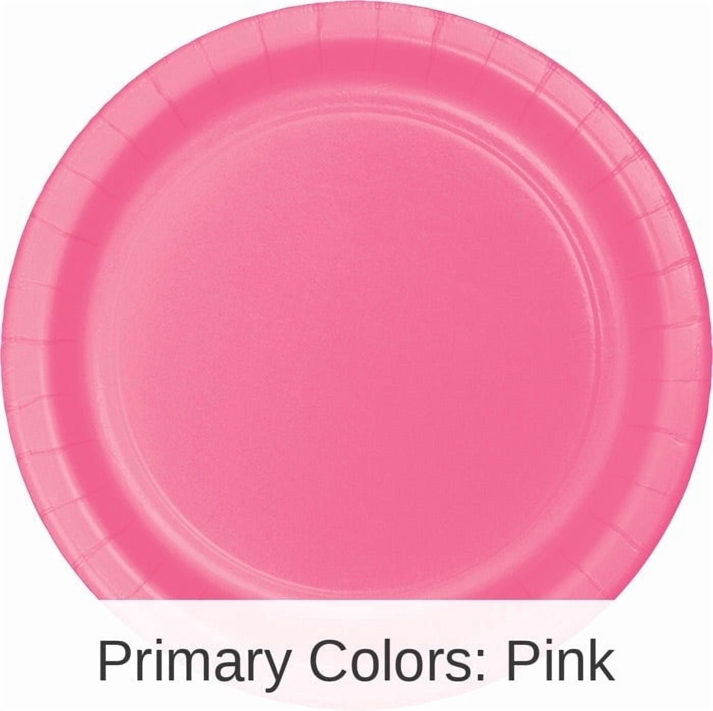 240/Case Bulk Candy Pink Sturdy Style Paper Banquet Plates 10.25 inch