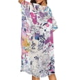 thumbnail image 4 of HELLHERO High Quality Fabrics Beach Cover Up for Vacation Casual Free Size Long Kimono Swimsuit Cover Up Floral Splash, 4 of 5