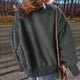 thumbnail image 4 of Suéter de Cuello Redondo para Mujer, Holgado, de Lana de Cordero, Informal, Versátil, de Larga, para Otoño e Invierno. Gris L, 4 of 8