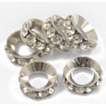 thumbnail image 4 of 6pcs Plateado Claro Rhinestone Europeo Plata Grande Del Agujero Rondelle Espaciadores, 4 of 4