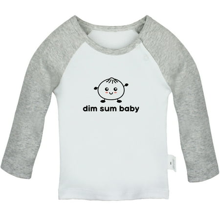 

Dim Sum Baby Adorable Dimsum Bao Dumpling Funny T shirt For Baby Newborn Babies T-shirts Infant Tops 0-24M Kids Graphic Tees Clothing (Long Gray Raglan T-shirt 12-18 Months)