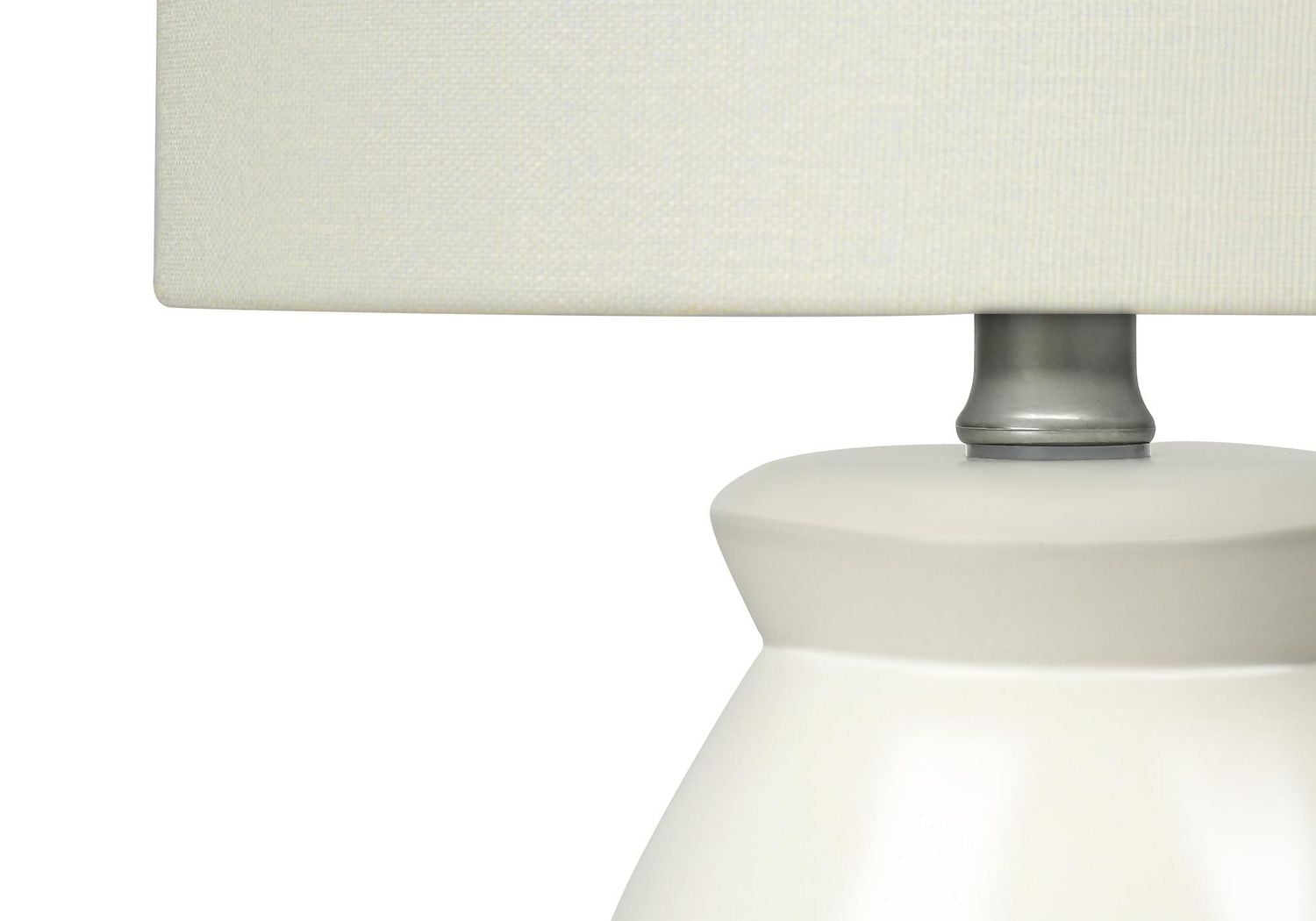 Monarch Specialties Lighting, 17"h, Table Lamp, Cream Ceramic, Ivory / Cream Shade, Modern