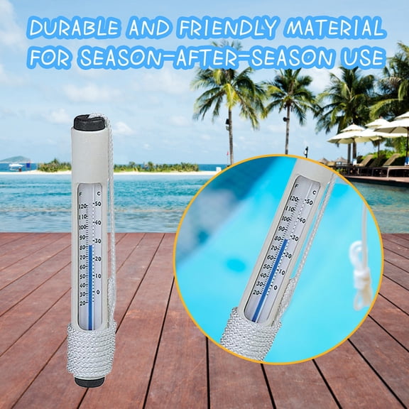 Floating Pool Thermometer, Large Display With String Easy To Read, Shatter Resistant, for Outdoor & Indoor Swimming Pools, Spas, Hot Tubs & Aquariums