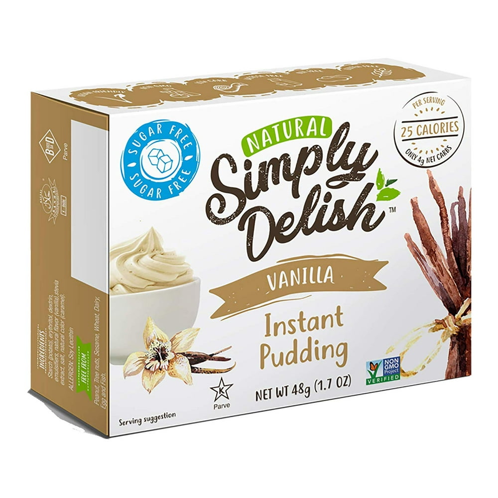 Simply Delish Natural Instant Vanilla Pudding Sugar Free, Non GMO