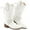 White, variant on Ecetana Cowboy Boots for Women Western Booties Comfort Riding Rivet Mid Calf Boots